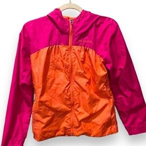 Columbia Omni-Shield Youth Windbreaker Jacket | Colorblock Pink Orange Neon | XL